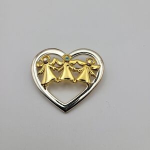 Gold and Silver Heart brooch